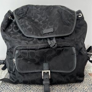 Coach Backpack in Signature Nylon - Black